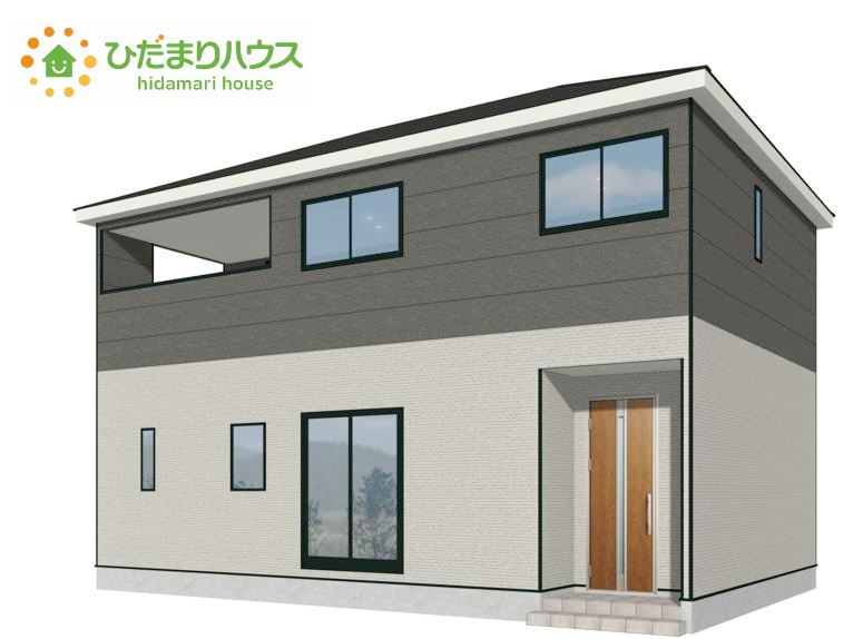 高萩市高萩第3　新築戸建　2号棟の外観パース|たっぷりの陽光と心地よい風が舞い込む住まい♪