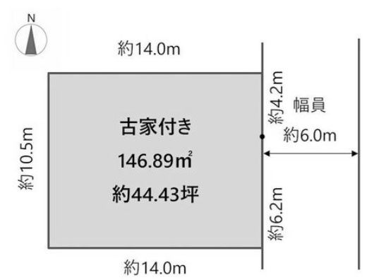 【土地図】 | 桂坂 大枝北沓掛町三丁目 売土地 | 土地約44.4坪