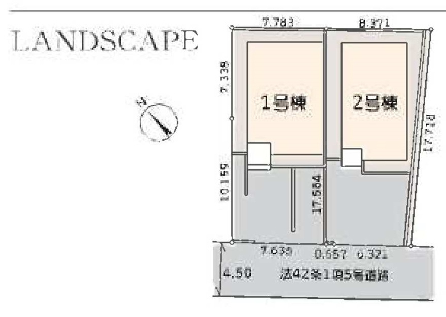 【落ち着いて暮らしたい】東野台｜高台立地×開放感×家事ラク動線、暮らし整う新築戸建て★仲介手数料無料★の区画図|前面道路約4.5mに接道した整形地に全2棟の分譲地。並列駐車可能なカースペースを確保し、車の出し入れもスムーズ。プライバシー性にも配慮された、落ち着いた住環境が魅力です。