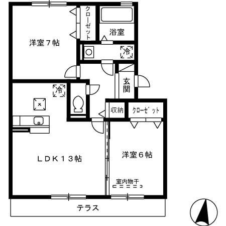 合志市幾久富のアパートの間取り