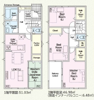 【間取り】 | 羽島市福寿町本郷新築建売全2棟！福寿小学校まで徒歩4分！お車スペース3台可能！WICあり！ | 羽島市福寿町本郷新築建売全2棟！福寿小学校まで徒歩4分！お車スペース3台可能！ウォークインクローゼット
