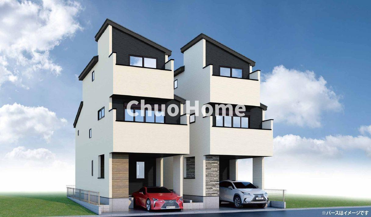 葛飾区東金町4丁目新築分譲住宅の完成予想図|外観パース