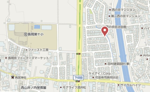 長岡京市西の京　中古戸建の地図