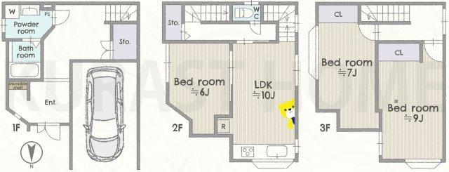 長岡京市西の京　中古戸建の間取り