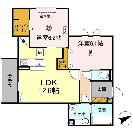 D's LIEN (ディ-ズリアン)Cの間取り
