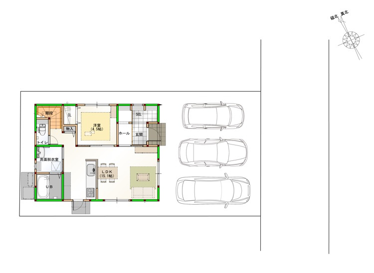 高知市六泉寺町 ① 新築戸建ての土地図