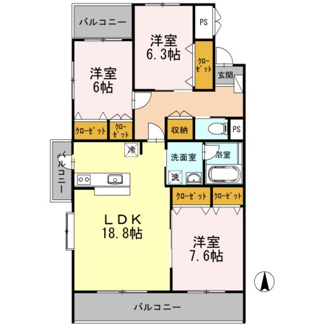 【間取り】 | North Pole Ⅲ | 【North Pole Ⅲ】