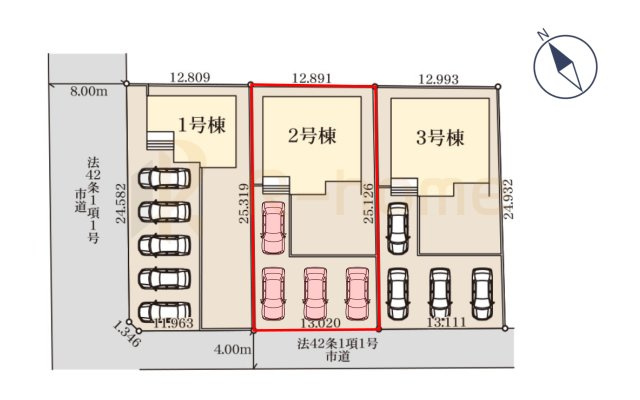 第1常総市坂手町　新築戸建て　2号棟の区画図|大きなお買い物だからこそ、メリット・デメリットを伝えさせて頂きます。
R-homeにお任せください♪