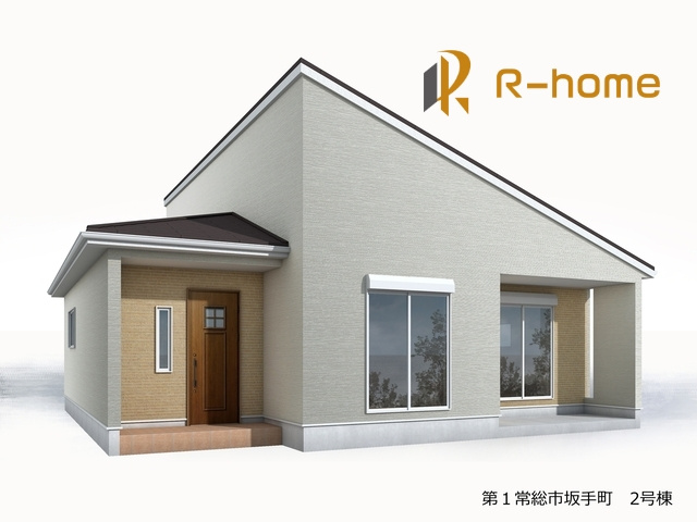 第1常総市坂手町　新築戸建て　2号棟の外観パース|2026年4月完成予定！近隣の同仕様完成物件をご見学いただけます♪