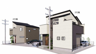 【外観パース】 | 【仲介手数料無料！！】多摩市一ノ宮4丁目　新築戸建て（全4棟）3号棟　5190万円