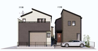 【外観パース】 | 【仲介手数料無料！！】多摩市一ノ宮4丁目　新築戸建て（全4棟）3号棟　5190万円