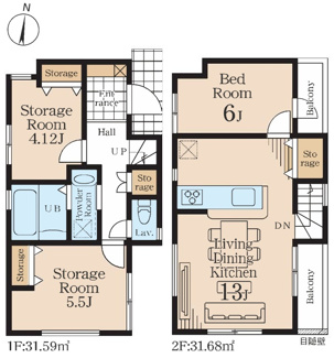 【間取り】 | 【仲介手数料無料！！】多摩市一ノ宮4丁目　新築戸建て（全4棟）3号棟　5190万円 | 3号棟間取図