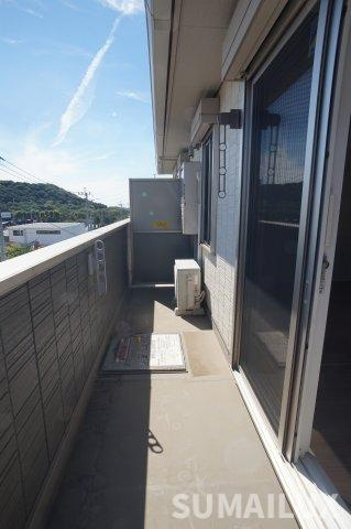 合志市竹迫のアパートのバルコニー