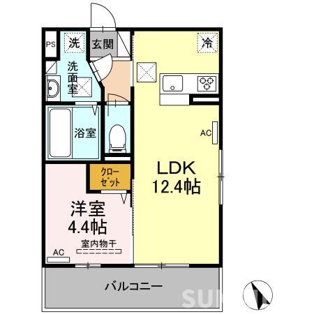 合志市竹迫のアパートの間取り