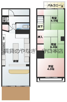 【間取り】 | 岸和田３丁目店舗