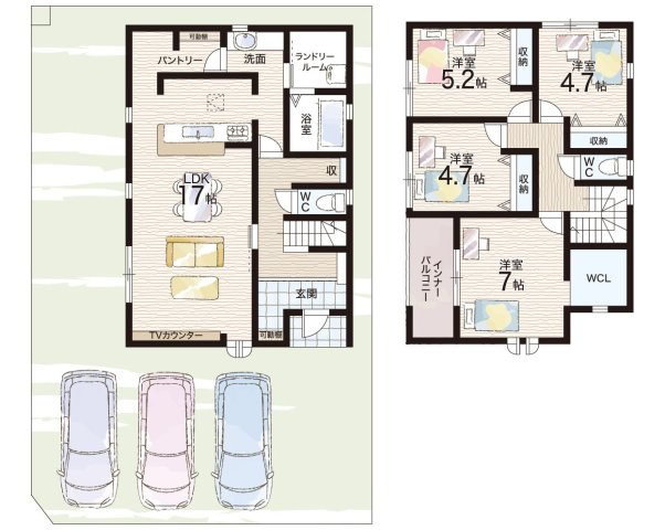 西脇市高田井町　第2期　新築一戸建ての間取り