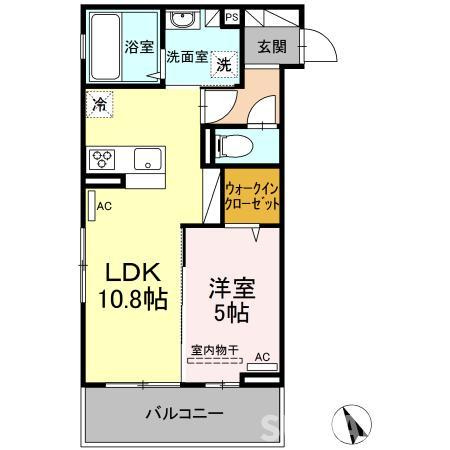 合志市竹迫のアパートの間取り