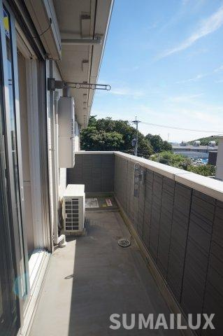 合志市竹迫のアパートのバルコニー
