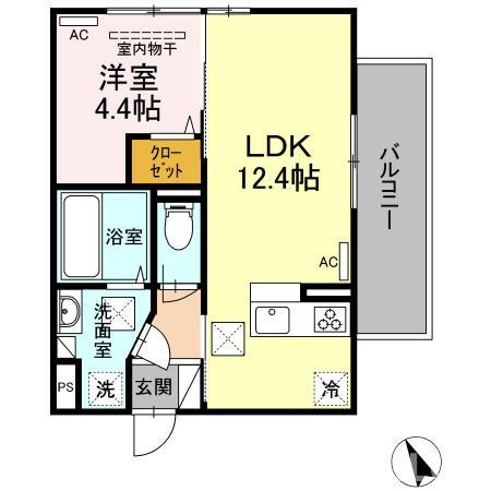 合志市竹迫のアパートの間取り