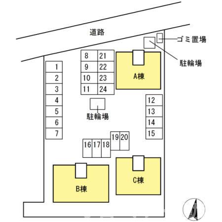 セジュール三条 B棟の区画図