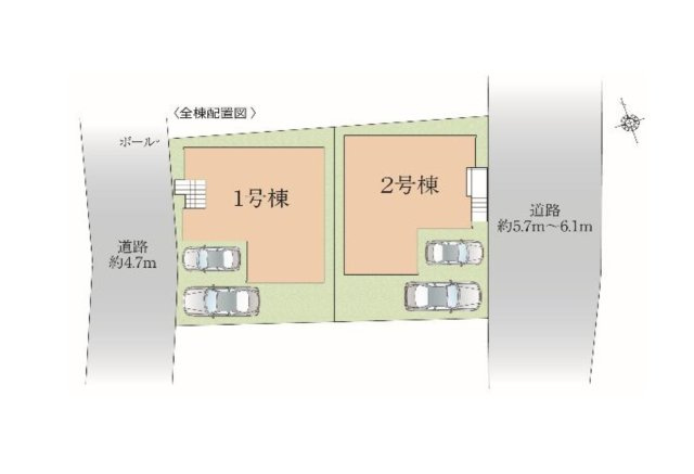 太宰府市朱雀4丁目第4-2棟（2号棟）　の区画図|配置図（2号棟）