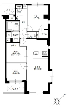 志村ハビテーションの間取り|1LDK