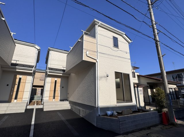 柏市高柳新築戸建【高柳小学校：8分】の外観|2号棟外観・完成済み内覧可能です！