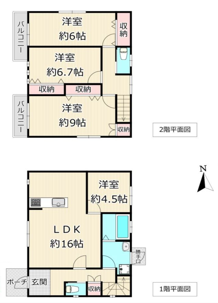 【中古戸建】邑楽郡大泉町西小泉1丁目の間取り|■間取り図｜敷地面積：198.35（約60.00坪）　建物面積：104.34（約31.56坪）