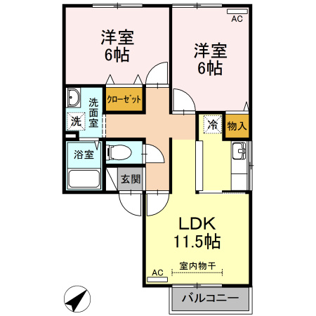 ファミールSの間取り