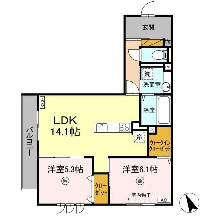 D's LIEN (ディ-ズリアン)Dの間取り