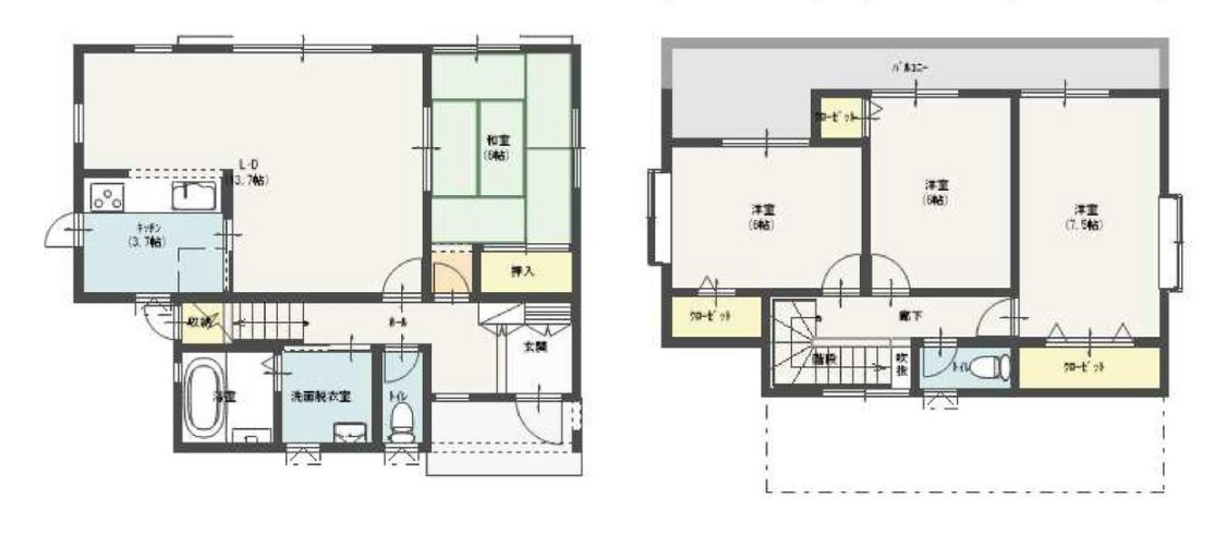 【中古戸建】太田市下小林町の間取り|■間取り図｜敷地面積：190.19（約57.53坪）　建物面積：104.33（約31.55坪）