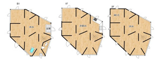 【間取り】 | house K | 珍しい間取り、3階建の戸建