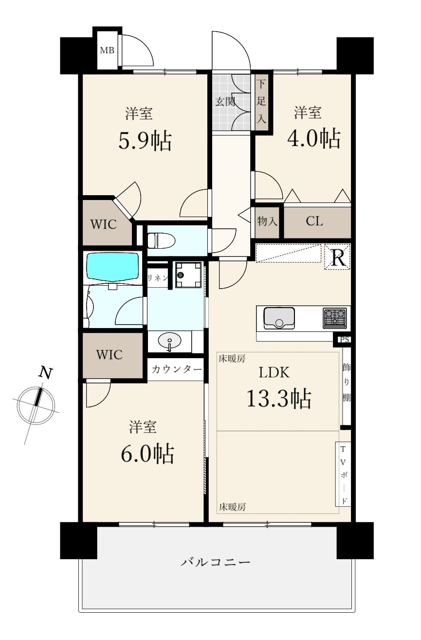 ゼファー中十条アクタージュの間取り