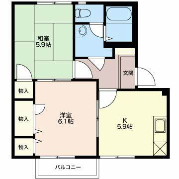 【間取り】 | メルベール阿倉川Ｅ