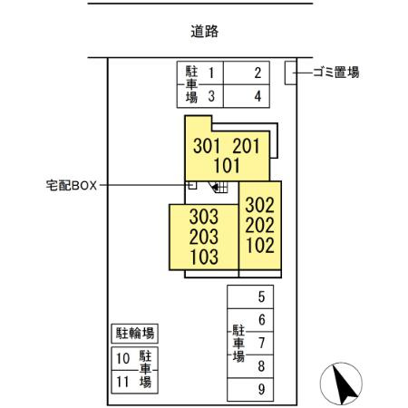 D's LIEN (ディ-ズリアン)Eの区画図