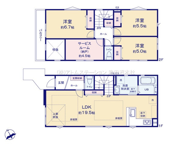 【間取り】 | アトムセレクト習志野市藤崎１４期　1号棟