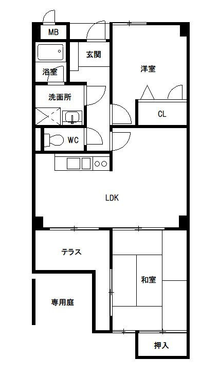 福岡市南区高宮２丁目の賃貸マンションの間取り