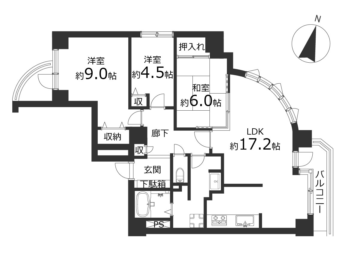山鼻中央シティハウスの間取り