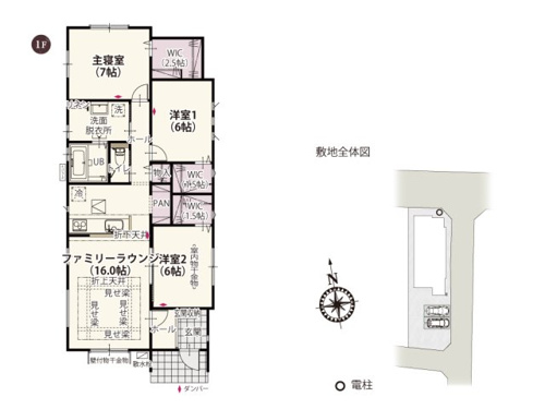 【間取り】 | 永く暮らしやすい平屋はお手入れが簡単で利便性のある家。リビングには見せ梁を用いることでおしゃれで飽きのこないデザインに仕上げました！