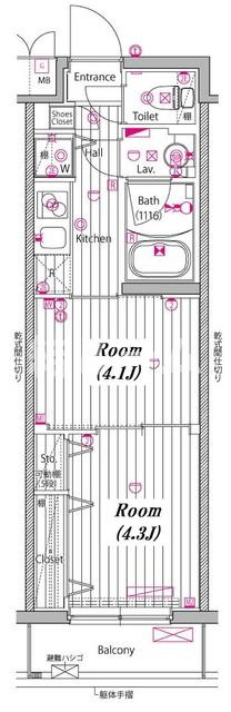 練馬区豊玉北４丁目の賃貸マンションの間取り