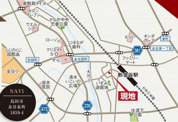 島田市金谷泉町／　新築戸建の地図