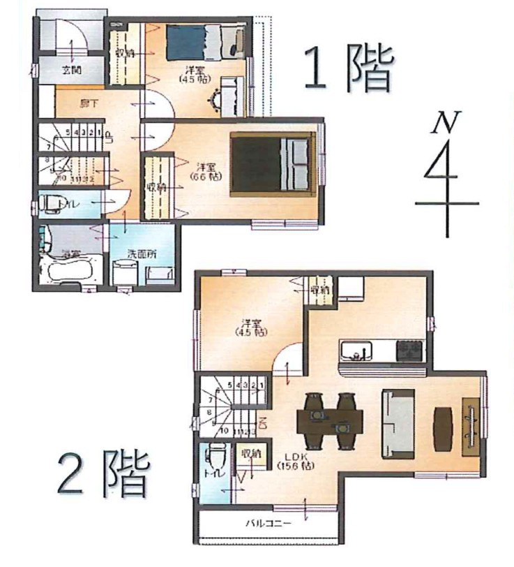 【中古戸建】伊勢崎市上泉町の間取り|■間取り図｜敷地面積：141.5（約42.80坪）　建物面積：79.07（約23.91坪）