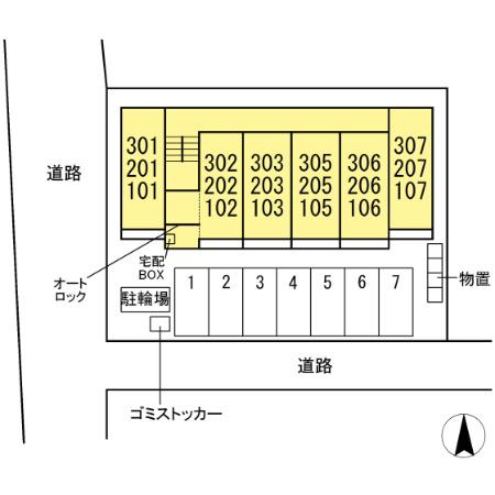 D-room GRACA 中町 WESTの区画図