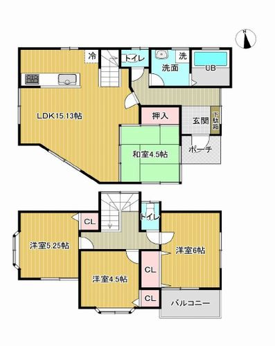 【間取り】 | 【仲介手数料０円】相模原市緑区町屋2丁目　中古一戸建て | 相模原市緑区町屋2丁目　中古一戸建て