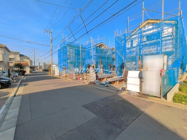 所沢市東狭山ケ丘3丁目・全５棟　新築一戸建　2号棟の前面道路含む現地写真|2026年2月27日撮影