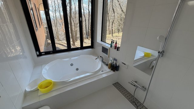 【動画付き】旧軽井沢倶楽部 遊び心満載の間取りの中古戸建の浴室|1F主寝室の浴室