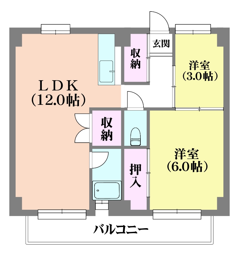 ビレッジハウス鈴蘭台1号棟の間取り