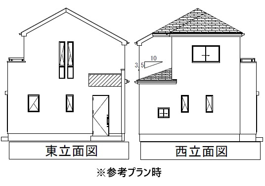 嵐山町志賀　建築条件付土地　のその他|参考プラン立面図