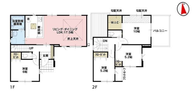 所沢市東狭山ケ丘3丁目・全5棟　新築一戸建　3号棟の間取り|【全5棟・3号棟】収納スペース豊富な4LDKの間取りです。