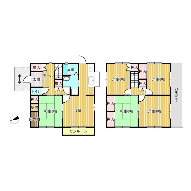 鳥取市高住中古戸建の間取り
